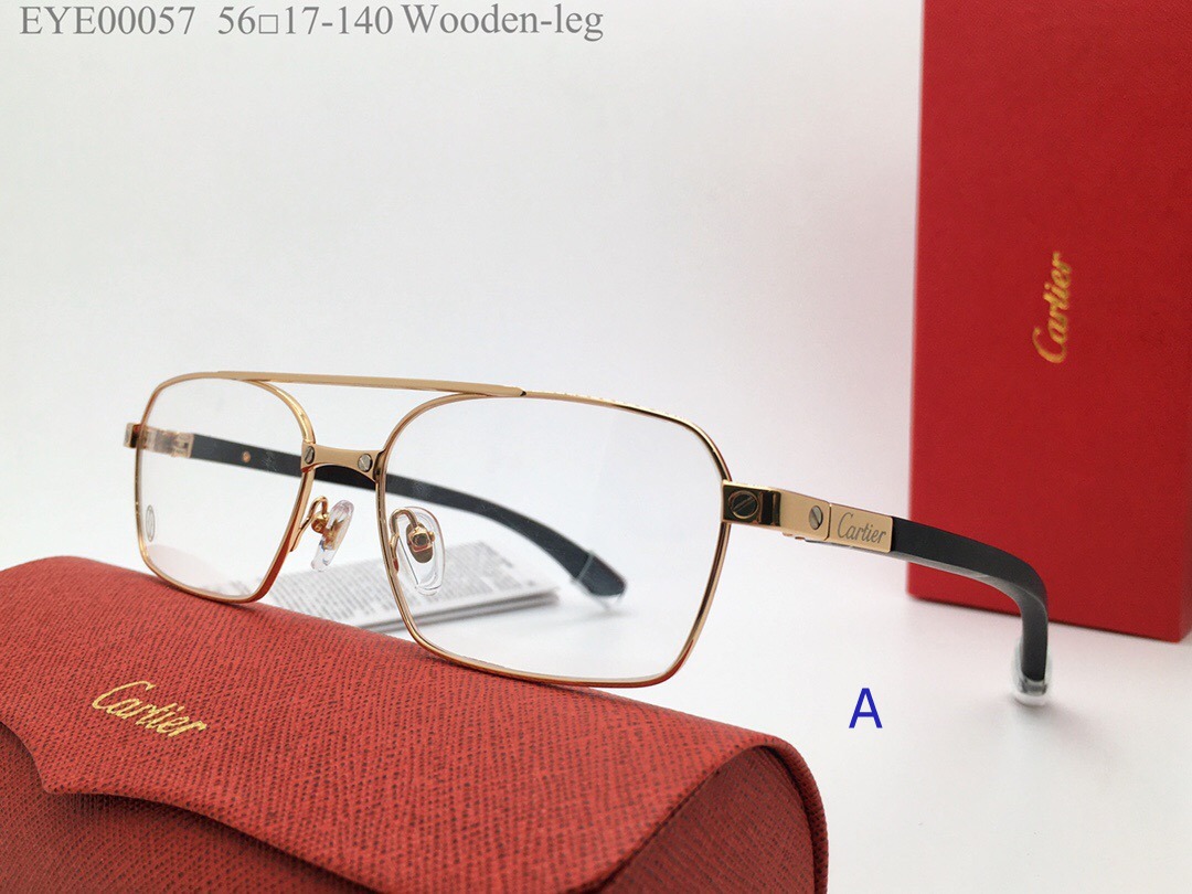 Santos Cartier Eyewear Wood leg Rectangular Gold EYE00057